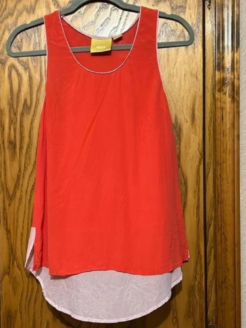 Maeve flowy thin 100% silk tank top with Cream Underlayer